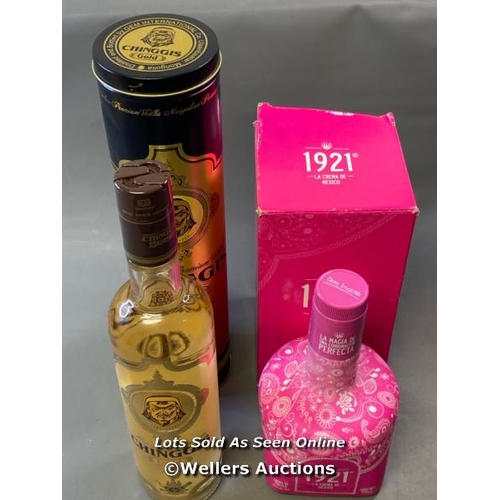 9612 - X1 NEW CHINGGIS GOLD VODKA 39% VOL. 0.75 L AND X1 NEW 1921 CREMA DE TEQUILA 15% VOL. 750ML