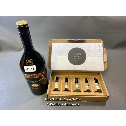 9613 - X1 NEW BAILEYS SALTED CARAMEL LIQUEUR 17% VOL. 1L AND X1 JAPANESE WHISKY TASTING SET WITH X5 30ML BO... 