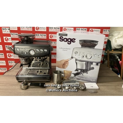 6145 - SAGE THE BARISTA EXPRESS IMPRESS BEAN TO CUP COFFEE MACHINE IN BLACK STAINLESS STEEL (SES876BST4GUK1... 