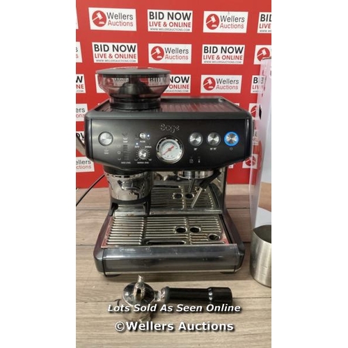 6145 - SAGE THE BARISTA EXPRESS IMPRESS BEAN TO CUP COFFEE MACHINE IN BLACK STAINLESS STEEL (SES876BST4GUK1... 