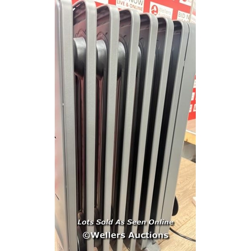 6166 - DE'LONGHI RADIA S OIL FILLED 1.5KW GREY RADIATOR TRRS0715E.G / POWERS UP / MINIMAL SIGNS OF USE