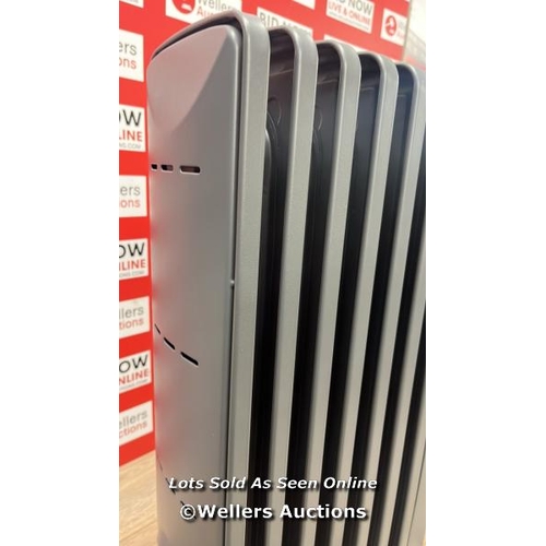 6166 - DE'LONGHI RADIA S OIL FILLED 1.5KW GREY RADIATOR TRRS0715E.G / POWERS UP / MINIMAL SIGNS OF USE