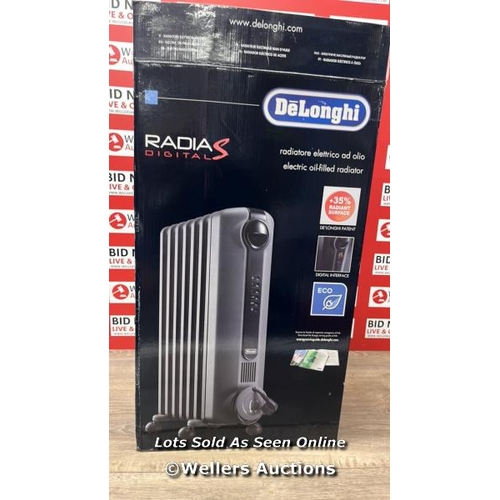 6189 - DE'LONGHI RADIA S OIL FILLED 1.5KW GREY RADIATOR TRRS0715E.G / NO POWER / SIGNS OF USE