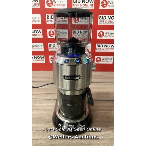 6204 - DELONGHI KG521M DEDICA COFFEE GRINDER / POWERS UP / MINIMAL SIGNS OF USE