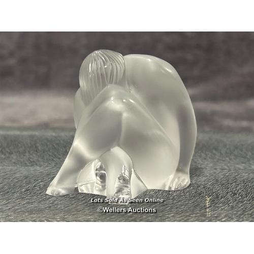 7 - Lalique frosted crystal figurine 'Nahbi', 6cm high, signed (damaged foot) / AN2