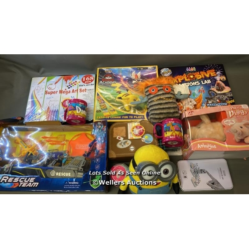 9501 - ASSORTMENT OF NEW TOYS INCL. ART SET, RESCUE TEAM, DUBAI MUGS, POKEMON BATTLE ACADEMY, WOOL MONSTER,... 