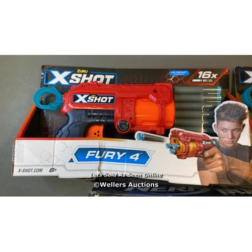9502 - ASSORTMENT OF NEW NERF TOYS INCL. BUNKER INFLATABLE GAME FIELD AND XSHOT FURY 4