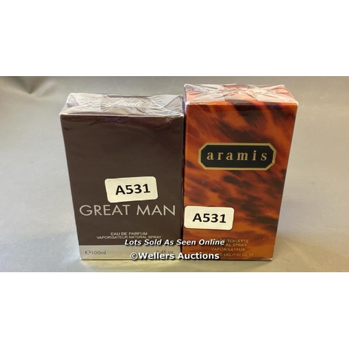 9510 - X1 NEW GREAT MAN EAU DE PARFUM 100ML AND X1 NEW ARMIS EAU DE TOILETTE 110ML