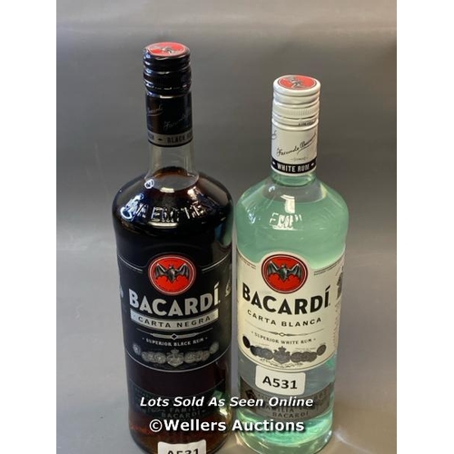 9526 - X2 NEW BACARDI RUM INCL. CARTA NEGRA 40% VOL. 1L AND CARTA BLANCA 37.5% VOL. 1L