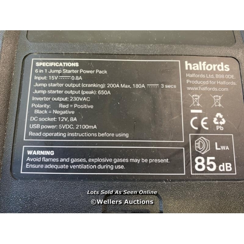 9534 - X1 HALFORDS 6 IN 1 JUMPER STARTER POWER PACK