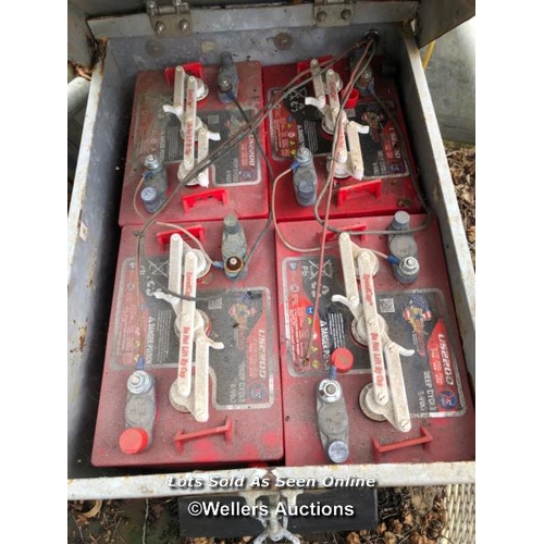 181 - SET OF PORTABLE TRAFFIC LIGHTS, INCL. 750KG SINGLE AXLE BOX TRAILER, DOM: 04/12, RAMP DIMENSIONS 134... 