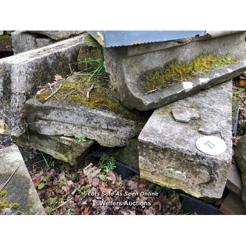 27 - QUANTITY OF STONE COPING ETC, LARGEST 92CM L X 35CM W