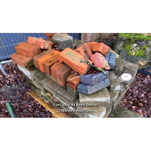 3 - PALLET OF ASSORTED BRICKS, VARIOUS SIZES AND STYLES