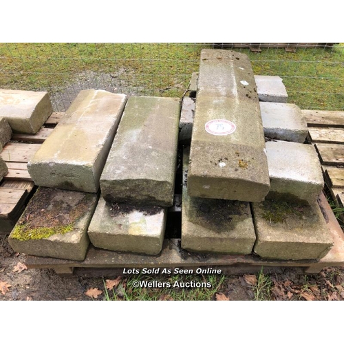 79 - TEN PIECES OF CONCRETE COPING, 90CM L X 26CM W