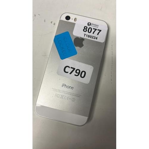 8026 - APPLE IPHONE 5S / A1533 / 16GB / I-CLOUD LOCKED / IMEI: 013845009983308 / POWERS UP / SIGNS OF USE /... 