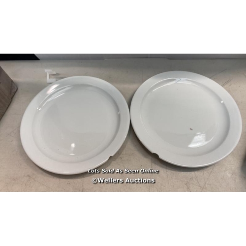 8031 - ATHENA HOTELWARE NARROW RIMMED PLATES IN WHITE PORCELAIN - SUPER VITRIFIED DURABLE GLAZE - OVEN / CH... 