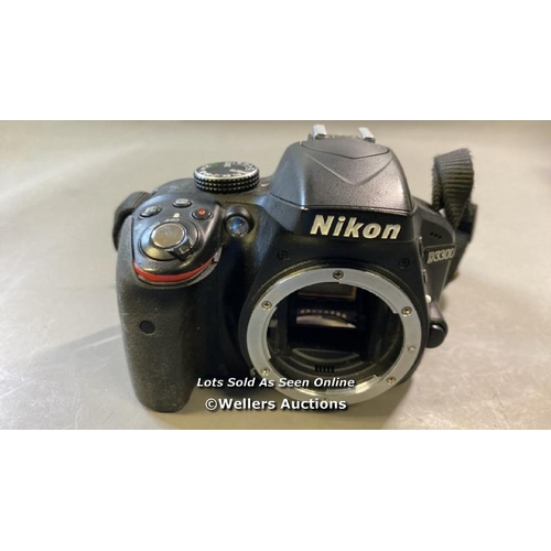 8035 - NIKON DIGITAL CAMERA D3300, 7.2/9V, 2.5A, WITH RECHARGABLE BATTERIES AND ACCESSORIES SEE IMAGES / H3... 