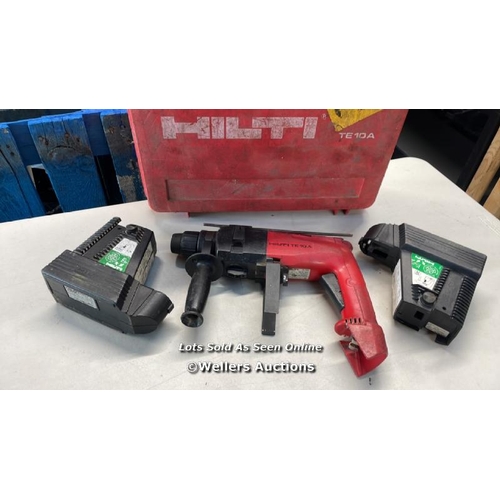 8038 - HILTI TE10A DRILL PLUS 2X BATTERIES. H39