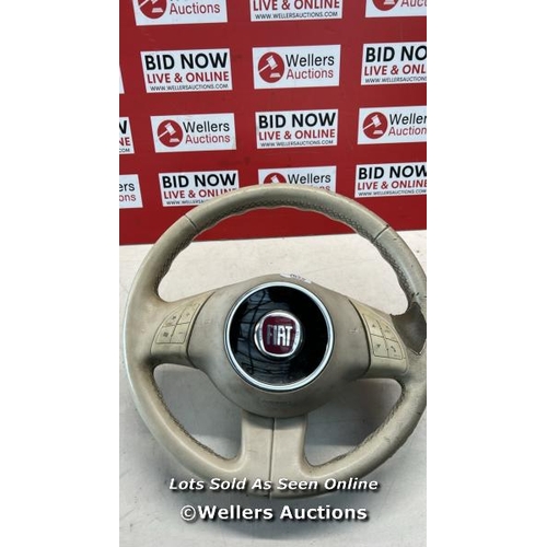 8073 - FIAT 500 STEERING WHEEL ASSEMBLY 3 SPOKE MULTIFUNCTIONAL OEM 2008 735453929 / G68