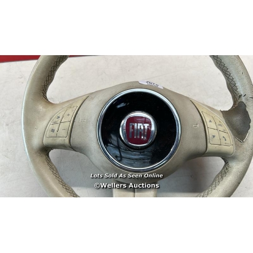 8073 - FIAT 500 STEERING WHEEL ASSEMBLY 3 SPOKE MULTIFUNCTIONAL OEM 2008 735453929 / G68