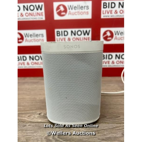 8113 - SONOS ONE SL SPEAKER - BLACK / POWERS UP / SIGNS OF USE / CONNECTS VIA SONOS APP BUT WILL NOT CONNEC... 