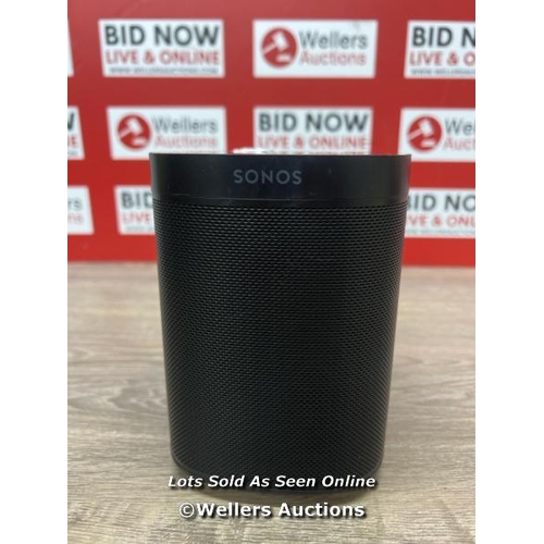 8114 - SONOS ONE SL SPEAKER - BLACK / POWERS UP / SIGNS OF USE / CONNECTS VIA SONOS APP BUT WILL NOT CONNEC... 