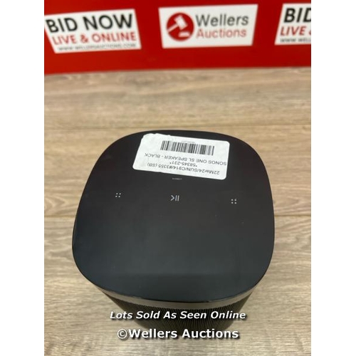 8114 - SONOS ONE SL SPEAKER - BLACK / POWERS UP / SIGNS OF USE / CONNECTS VIA SONOS APP BUT WILL NOT CONNEC... 