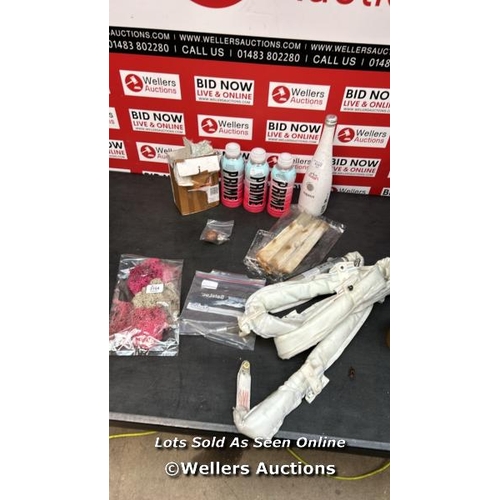 8081 - BOX OF ASSORTED ITEMS INC PRIME CHERRY FREEZE, EVIAN COPERNI, CAR AIRBAG AND MORE / G69