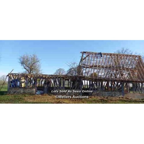 200 - A 200 year old heavy French oak house frame, Currently located in Neaufles-Auvergny, Normandy, Franc... 