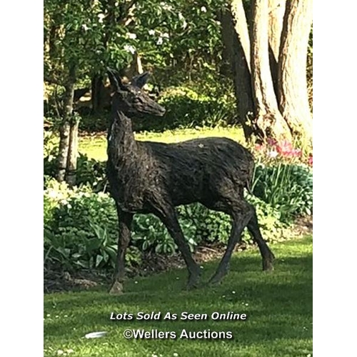 199 - Kate Denton (b.1954), a bronze resin doe, originally purchased in 2017 from Pashley Manor Gardens, E... 