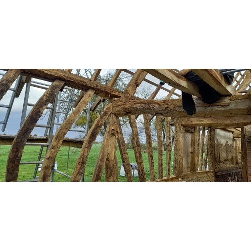 200 - A 200 year old heavy French oak house frame, Currently located in Neaufles-Auvergny, Normandy, Franc... 