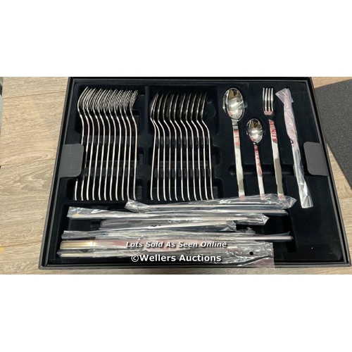 470 - BERGHOFF ESSENCE STAINLESS STEEL 72 PIECE CUTLERY SET / APPEARS NEW OPEN BOX / C32