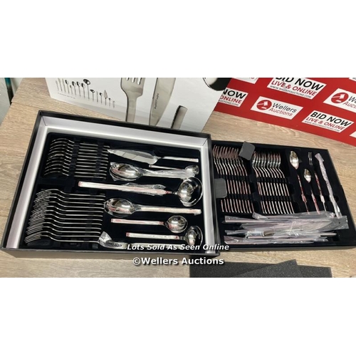 470 - BERGHOFF ESSENCE STAINLESS STEEL 72 PIECE CUTLERY SET / APPEARS NEW OPEN BOX / C32