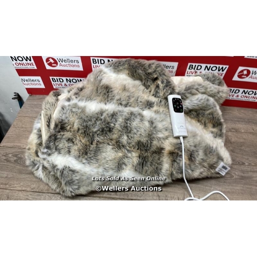 479 - FAUX FUR HEATED THROW (120 X 160) / POWERS UP / SIGNS OF USE / C33