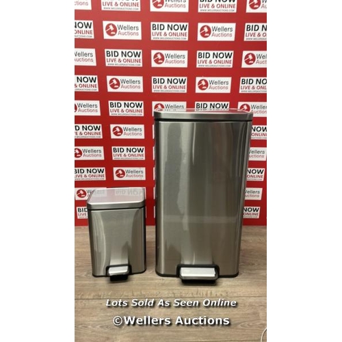 498 - EKO STAINLESS STEEL 30L PEDAL BIN & 5.2L PEDAL BIN / SIGNS OF USE / P8