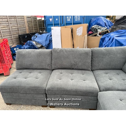 515 - THOMASVILLE TISDALE DARK GREY 6 PIECE MODULAR FABRIC SOFA / EX-DISPLAY / GENERALLY IN GOOD COSMETIC ... 