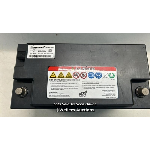 8021 - 2009 ON MCLAREN MP4-12C BATTERY 3.8 PETROL FLAT DOES NOT HOLD CHARGE / T24