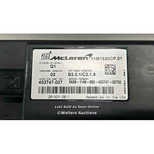 8021 - 2009 ON MCLAREN MP4-12C BATTERY 3.8 PETROL FLAT DOES NOT HOLD CHARGE / T24