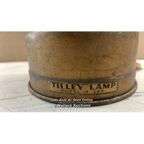 8183 - VINTAGE TILLEY LAMP / LANTERN PORK PIE X246- ORIGINAL MATERIAL LABEL    / T39