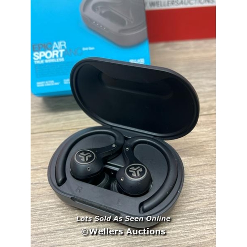 8266 - JLAB EPIC AIR SPORT ANC TRUE WIRELESS EARBUDS IN BLACK / POWERS UP & CONNECTS VIA BLUETOOTH WITH SOU... 