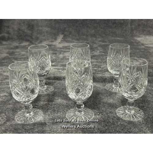 63 - Six lead crystal Port glasses in good condition / AN8