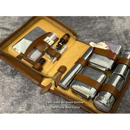 85 - An unused travelling motoring vanity grooming set by Connoisseur and cased technical drawing set / A... 