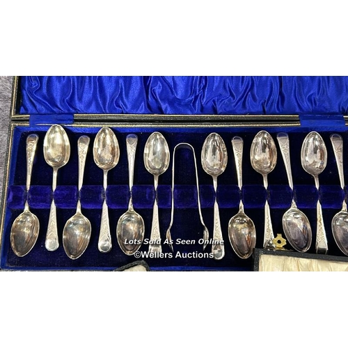 87 - A quantity of boxed and unboxed cuttlery including a Webber and Hill hallmarked silver handled cake ... 