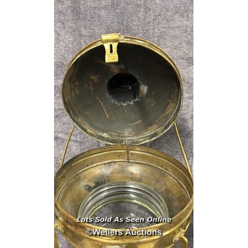 101 - Large brass Davey's ships lantern in good condition, 62cm high / AN21