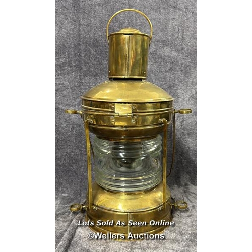 101 - Large brass Davey's ships lantern in good condition, 62cm high / AN21