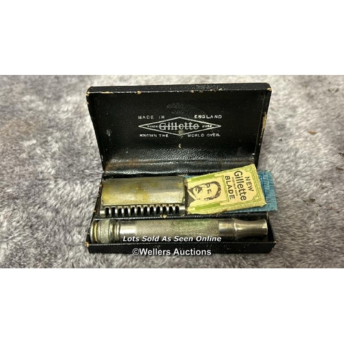 107 - Three vintage razors including Gillette and Auto Strop 'Valet' / AN22