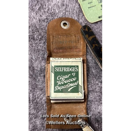 109 - Vintage Selfridge's matches, two Isle of Wight Southern Railway tickets dated August 1933, selection... 