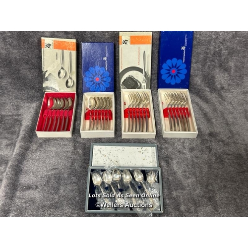 93 - Four sets of boxed WMF cake forks and tea spoons with one other set of teaspoons / AN20