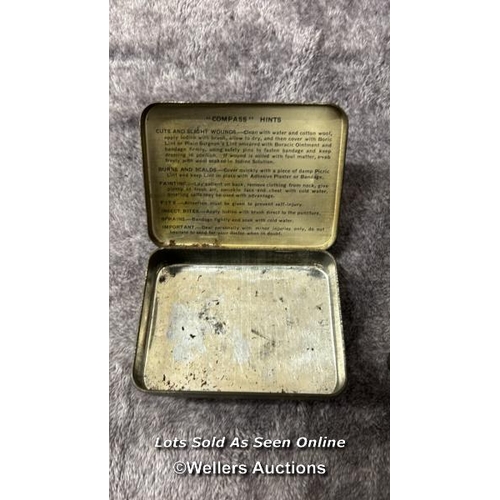 113 - Vintage Readers Digest first aid box with contents, vintage empty Boots first aid kit tin and others... 