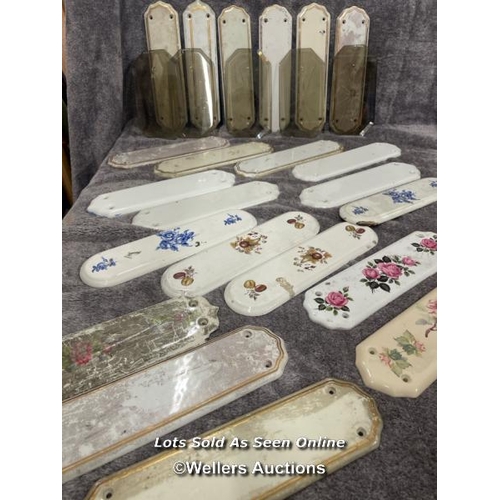 224 - A large selection of thirty ceramic door handle backings, various styles including art deco and vict... 